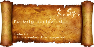 Konkoly Szilárd névjegykártya
